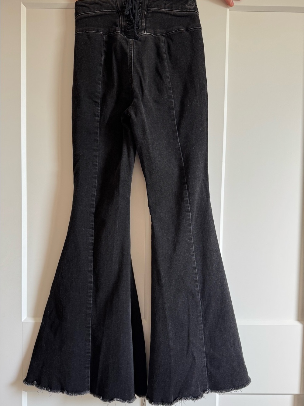 Free People Ma Cherie jeans 24 Lace up Flare Bell Bottom - Picture 5 of 8